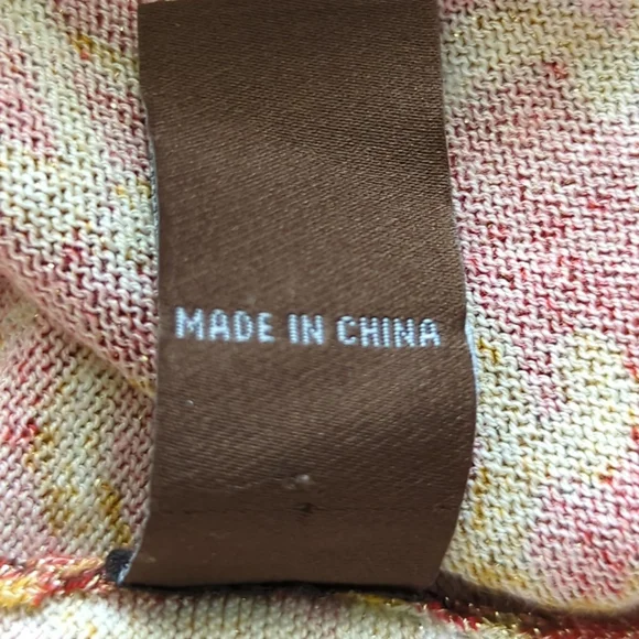 J. McLaughlin Pink & Gold/Gold Shimmer Pullover Sweater Decorative Buttons Sze L - Picture 9 of 9